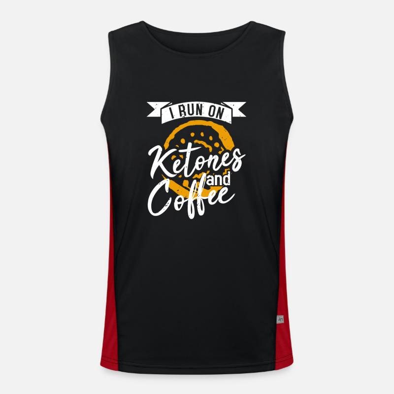 ICH LAUFE MIT KETONEN UND KAFFEE Funktionelles Kontrast-Tank Top für Männer 