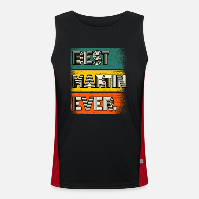 Martin Name Gift Saying Funny Men's Functional Contrast Tank Top 
