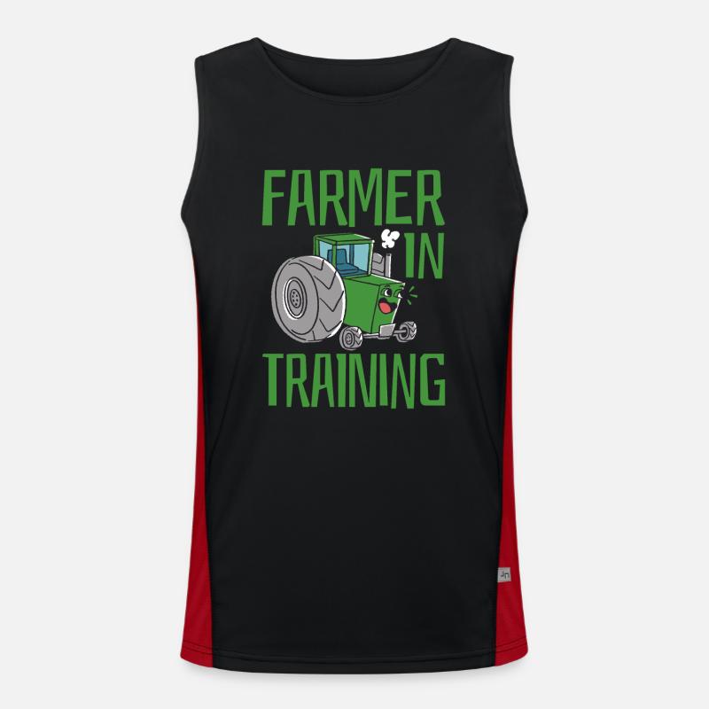 Farmer in training - Men's Functional Contrast Tank Top - black/red