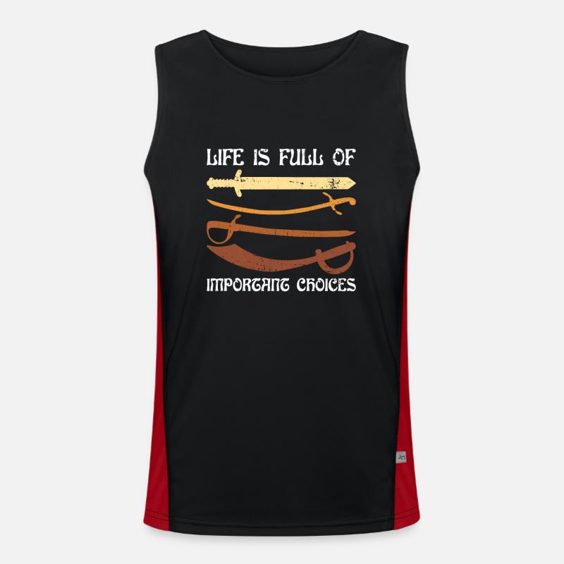 Schwertkampf Und Larp Larping Larper Funktionelles Kontrast-Tank Top für Männer 