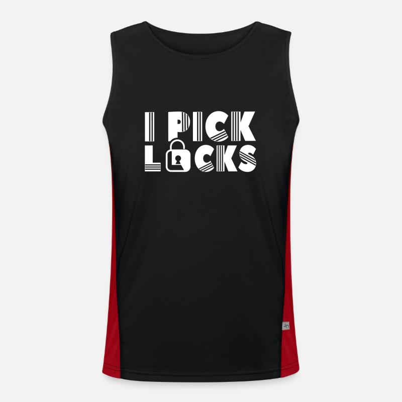 I Crack Locks Lock Cracker Lock Picking Débardeur respirant contrasté Homme 