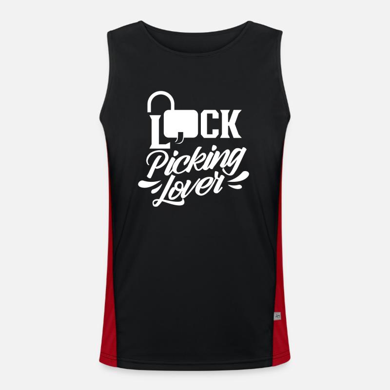 Lock Picking Lovers Cracking Lock Cracker Débardeur respirant contrasté Homme 