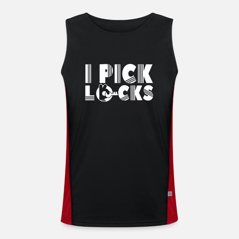 I Crack Locks Lock Picking Lock Cracker Débardeur respirant contrasté Homme 
