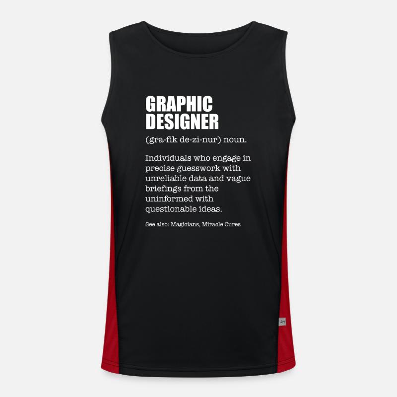 Graphic Designer Funny Dictionary Definition Funktionelles Kontrast-Tank Top für Männer 