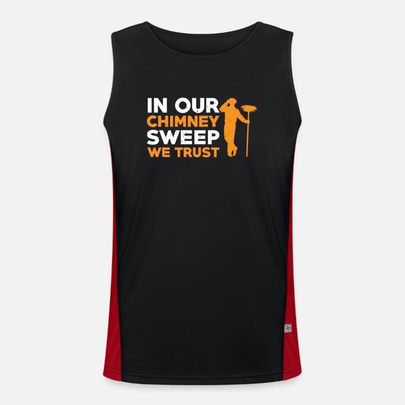 Cool chimney sweep design - Men's Functional Contrast Tank Top  - black/red