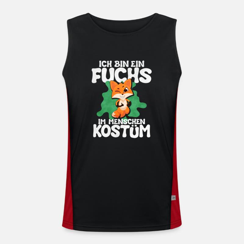 Ich Bin Ein Fuchs Im Menschen Kostum Funktionelles Kontrast-Tank Top für Männer 