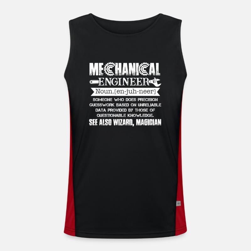 Mechanical Engineer Mechanical Engineer Definition - Men's Functional Contrast Tank Top  - black/red