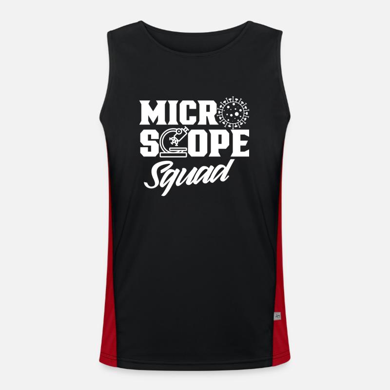 Microscope Team Microscopes Microscope Sayings Men's Functional Contrast Tank Top 