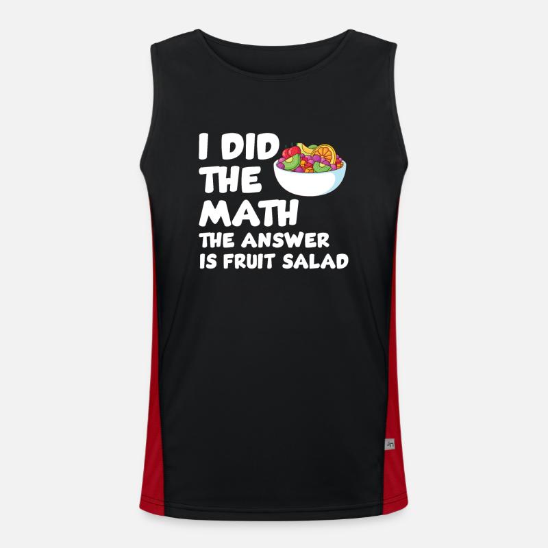 Funny fruit salad design Men's Functional Contrast Tank Top 