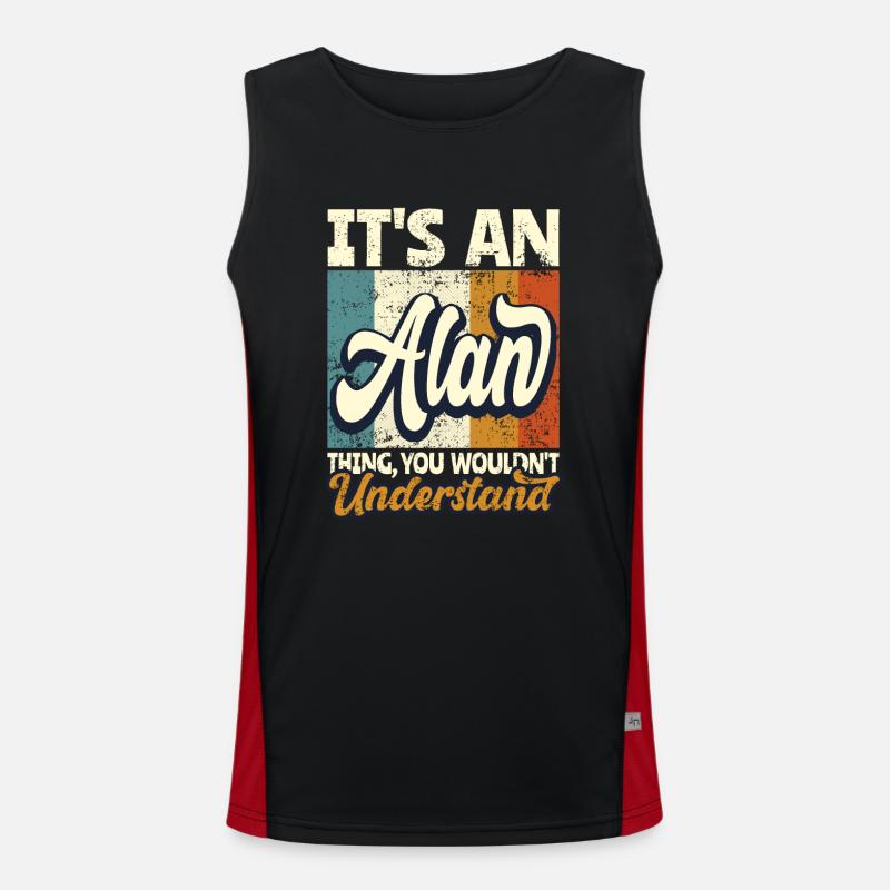 Name Alan Gift First Name Personalized Men's Functional Contrast Tank Top 