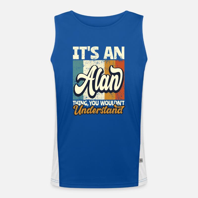 Name Alan Gift First Name Personalized Men's Functional Contrast Tank Top 
