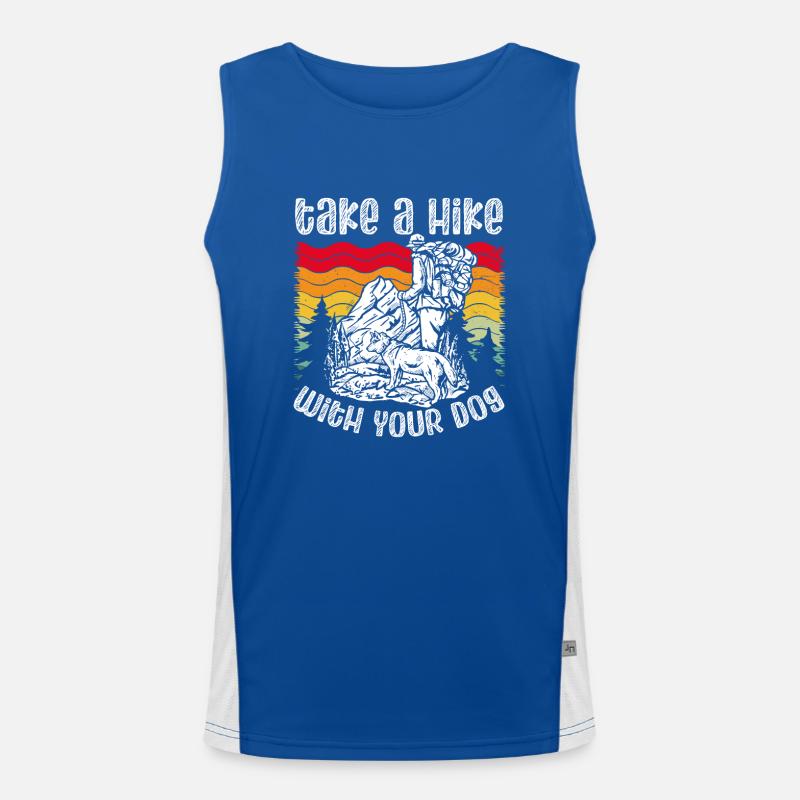 Take a hike with your dog Men's Functional Contrast Tank Top 