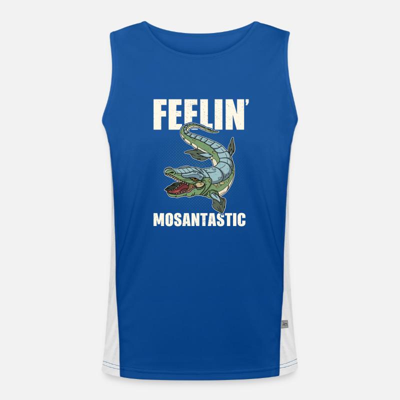 Dinosaurier Urzeit Mosasaurus Spruch Geschenk Funktionelles Kontrast-Tank Top für Männer 