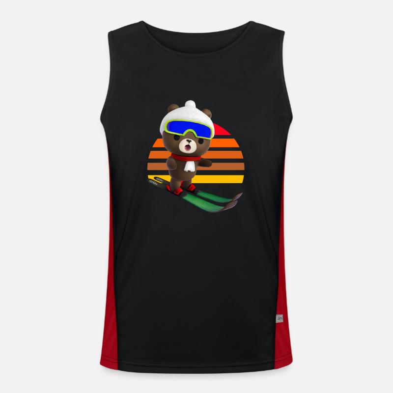 Stunned skier Bear Men's Functional Contrast Tank Top 