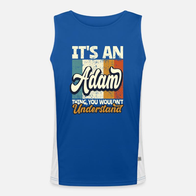 Name Adam Gift First Name Personalized Men's Functional Contrast Tank Top 