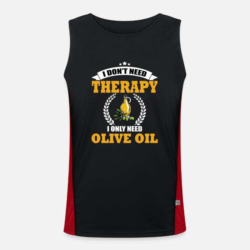 Lustiger Olivenöl Spruch Funktionelles Kontrast-Tank Top für Männer 