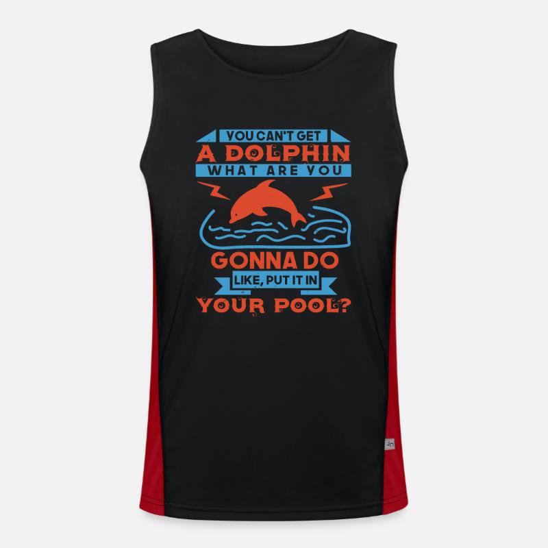 EIN DELFIN, DEN SIE GERNE EINSETZEN WERDEN, SETZEN SIE ES EIN Funktionelles Kontrast-Tank Top für Männer 