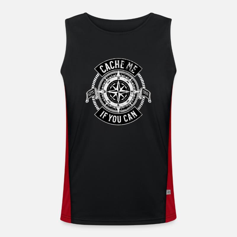 Geocaching - Cache Me If You Can Men's Functional Contrast Tank Top 