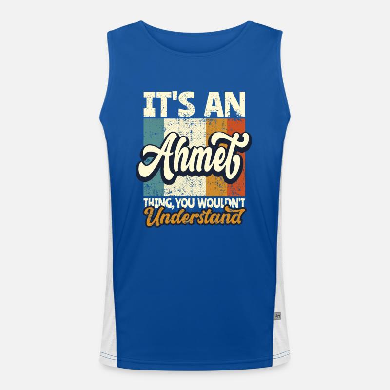 Name Ahmet Gift First Name Personalized Men's Functional Contrast Tank Top 