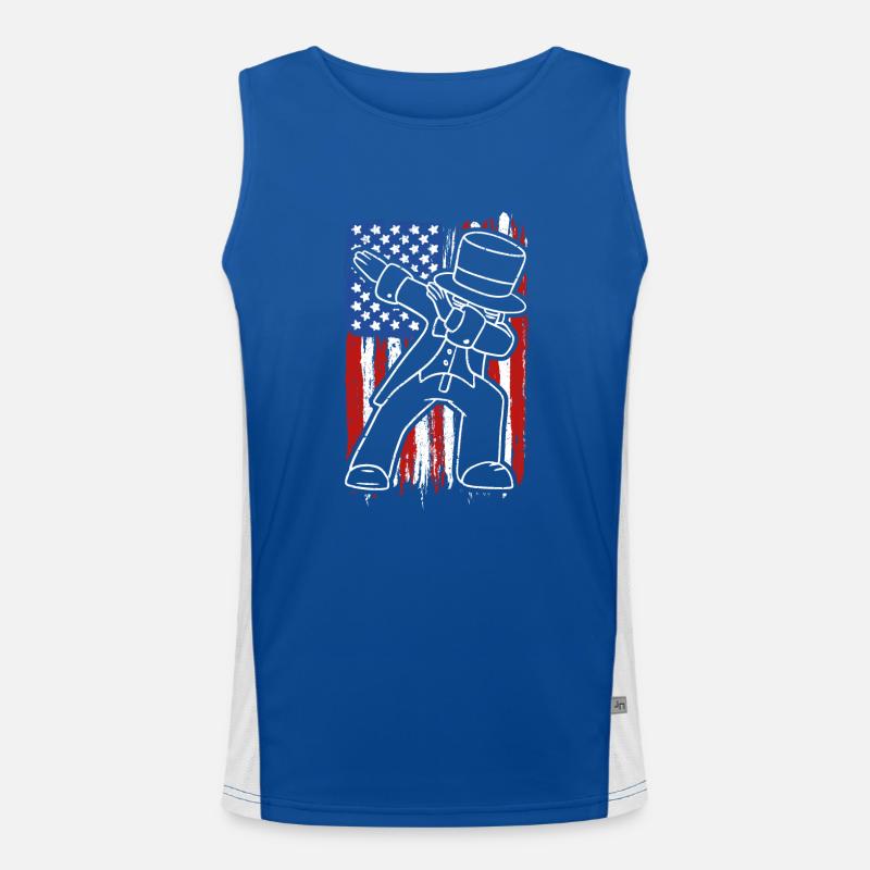Dabbing American 4. Juli Funny Dab Dance Pose US Funktionelles Kontrast-Tank Top für Männer 