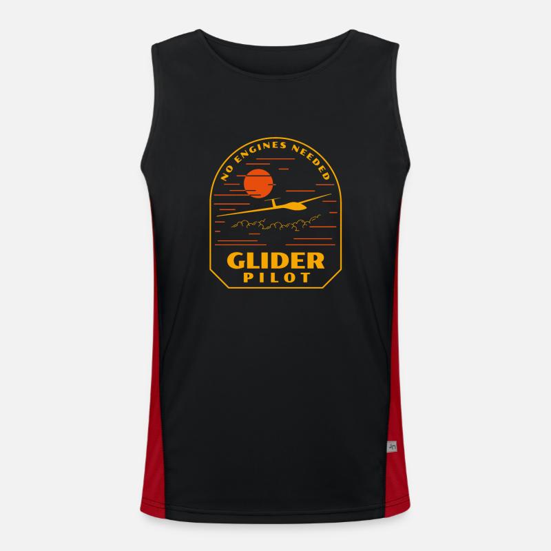 Glider Pilot Glider Flying Airplane Men's Functional Contrast Tank Top 