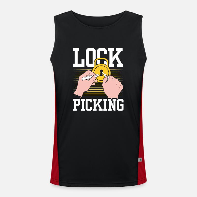 Crochetage de serrure Cracker Crack Lock Lockpicking Débardeur respirant contrasté Homme 