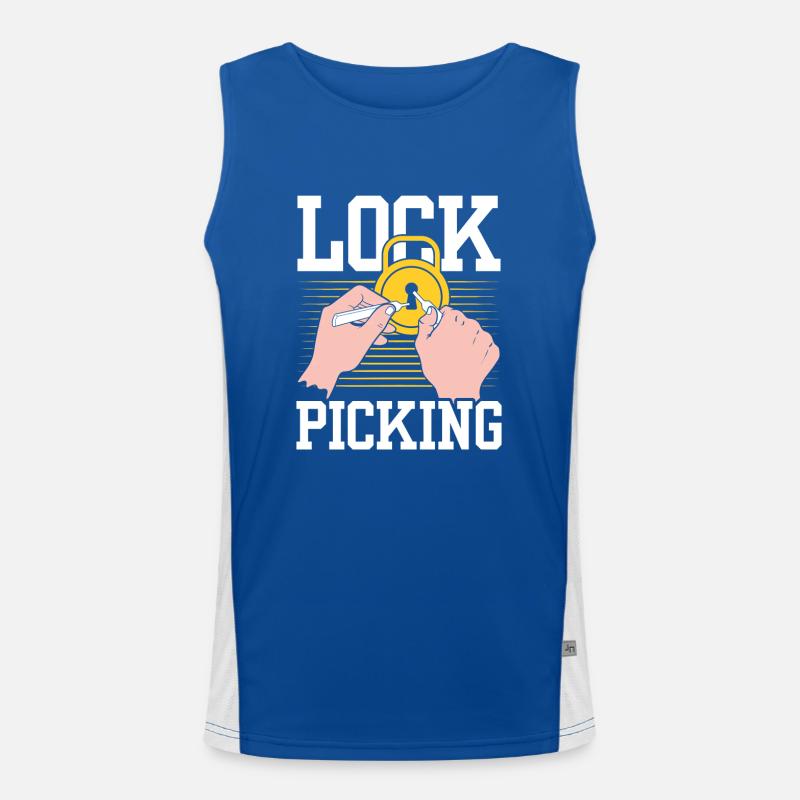 Lock Picking Knacker Knacken Schloss Lockpicking Funktionelles Kontrast-Tank Top für Männer 