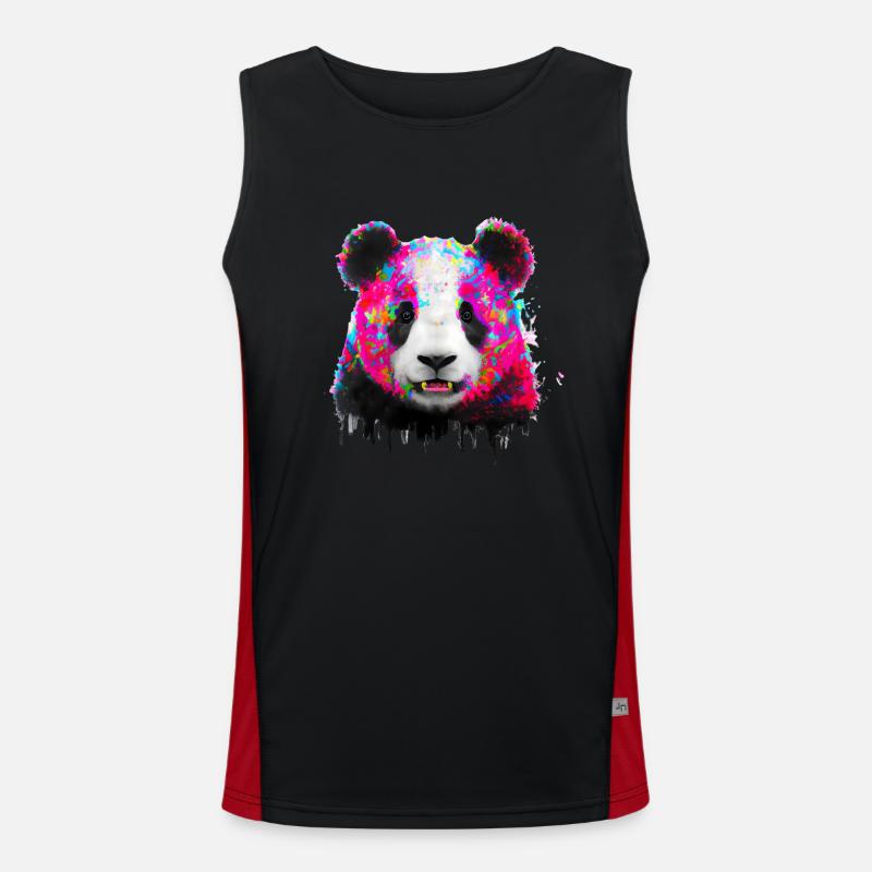 Explosion de couleur Panda Bear Débardeur respirant contrasté Homme 