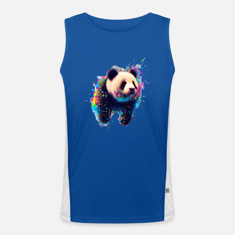 Farbexplosion Panda Bär Funktionelles Kontrast-Tank Top für Männer 