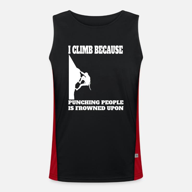 Kletterer Klettern Bergsteigen Berg Bergklettern Funktionelles Kontrast-Tank Top für Männer 