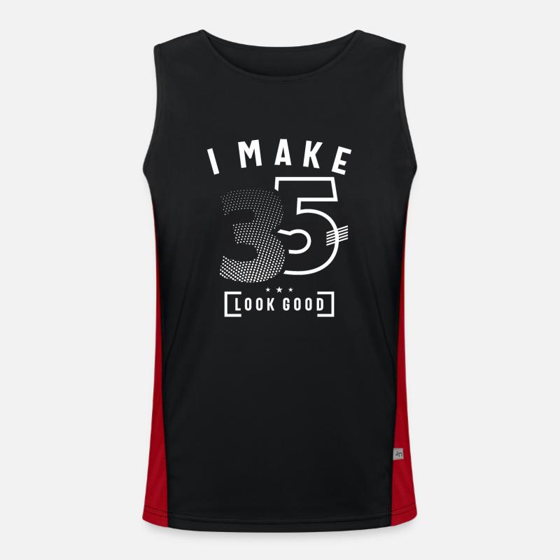 I Make 35 Birthday 35 Years Old Men's Functional Contrast Tank Top 