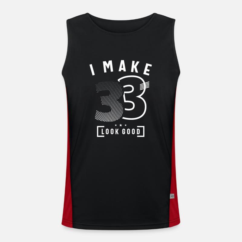 I Make 33 Birthday 33 Years Old Men's Functional Contrast Tank Top 