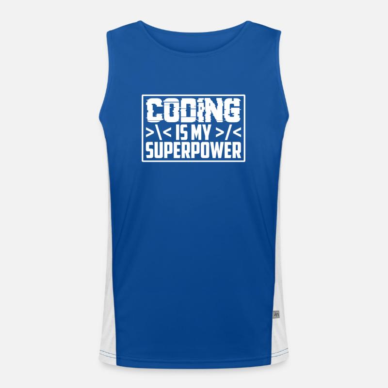 Coding is my superpower programmer coder Men's Functional Contrast Tank Top 