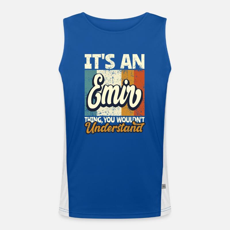 Name Emir Gift First Name Personalized Men's Functional Contrast Tank Top 