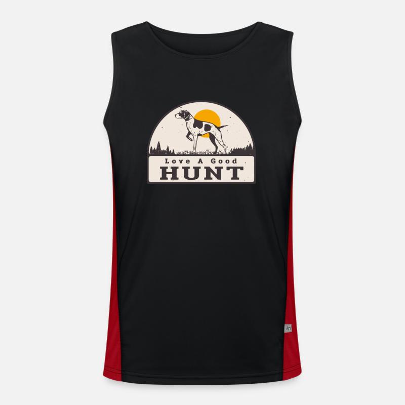 Jagdhund Gute Jagd Vintage Jäger Funktionelles Kontrast-Tank Top für Männer 