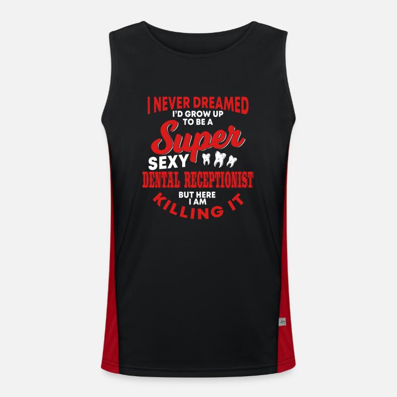 Funny dental assistant saying Men's Functional Contrast Tank Top 