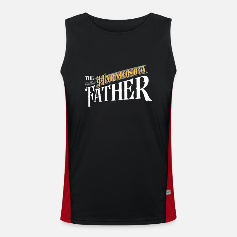 The Harmonica Father Harmonica Player Harmonicist Men's Functional Contrast Tank Top 
