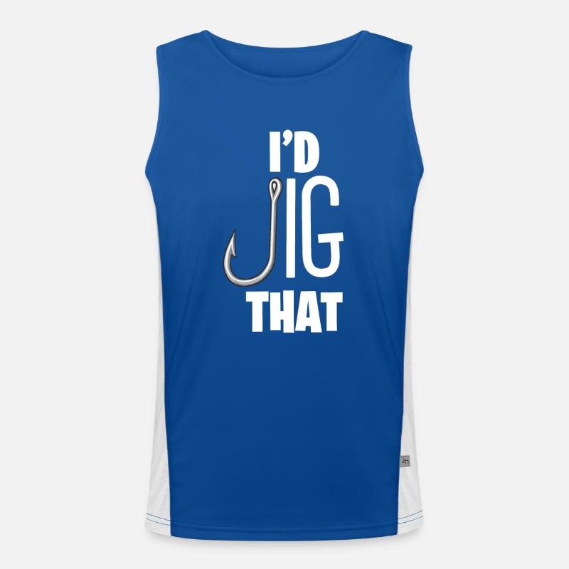 Pêche à la perche, poisson, perche, pêche à la perche Débardeur respirant contrasté Homme 