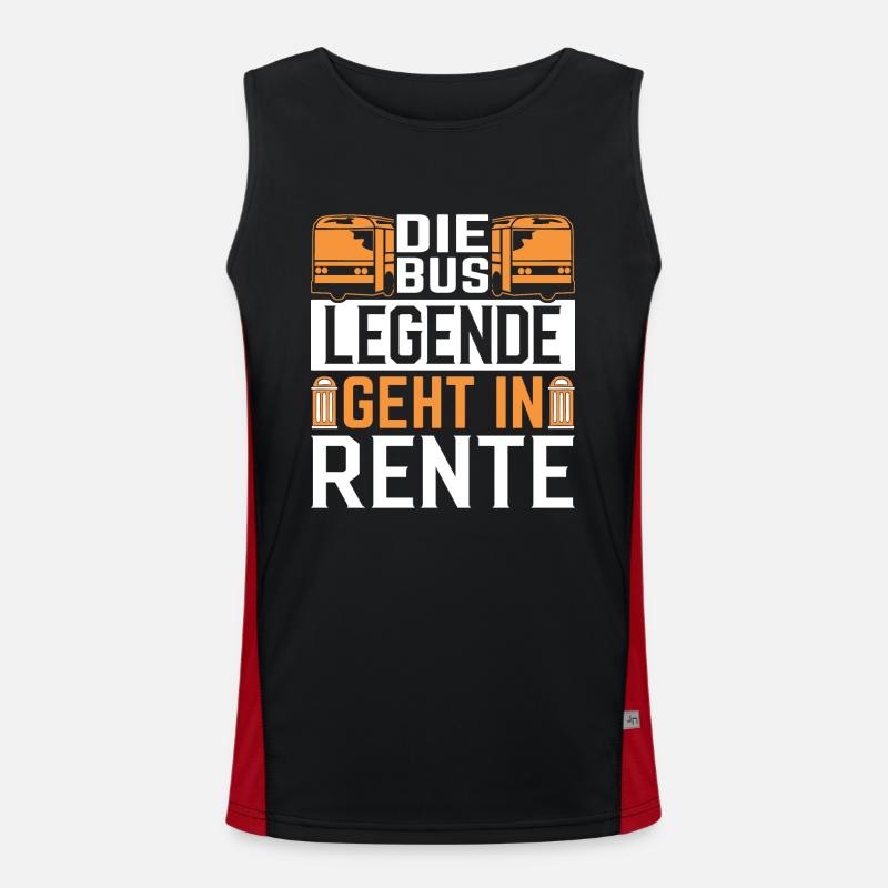 Rente Busfahrer Geschenkidee Spruch Rente Beruf Funktionelles Kontrast-Tank Top für Männer 