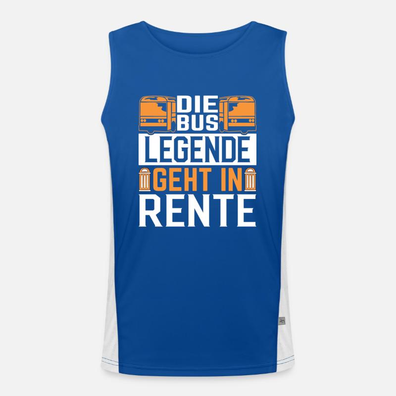 Rente Busfahrer Geschenkidee Spruch Rente Beruf Funktionelles Kontrast-Tank Top für Männer 