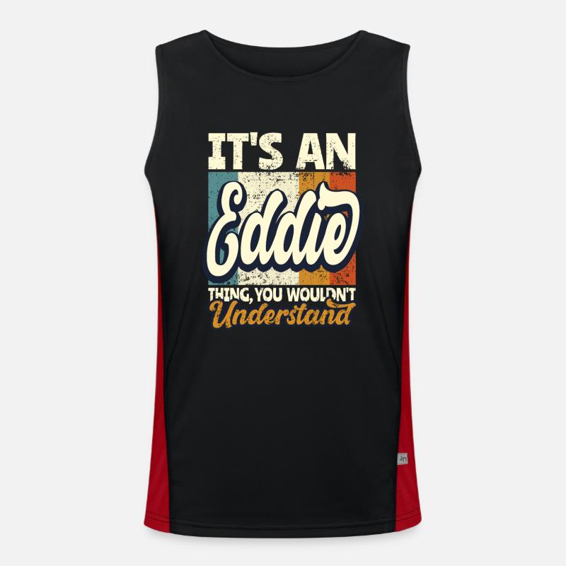 Name Eddie Gift First Name Personalized Men's Functional Contrast Tank Top 