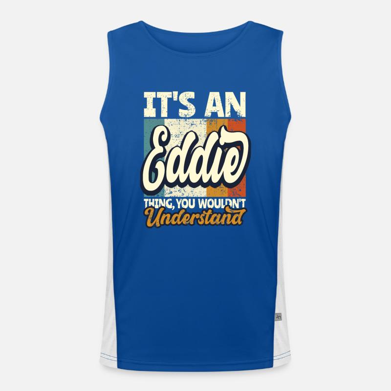 Name Eddie Gift First Name Personalized Men's Functional Contrast Tank Top 