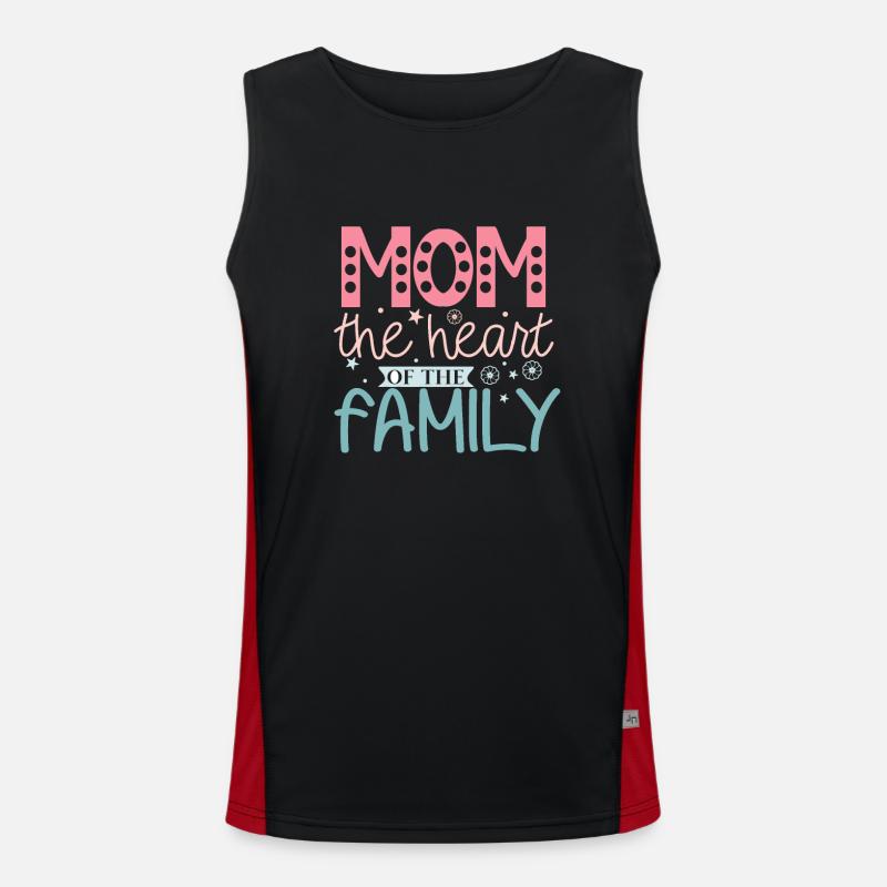 Mama das Herz der Familie - Muttertag Funktionelles Kontrast-Tank Top für Männer 