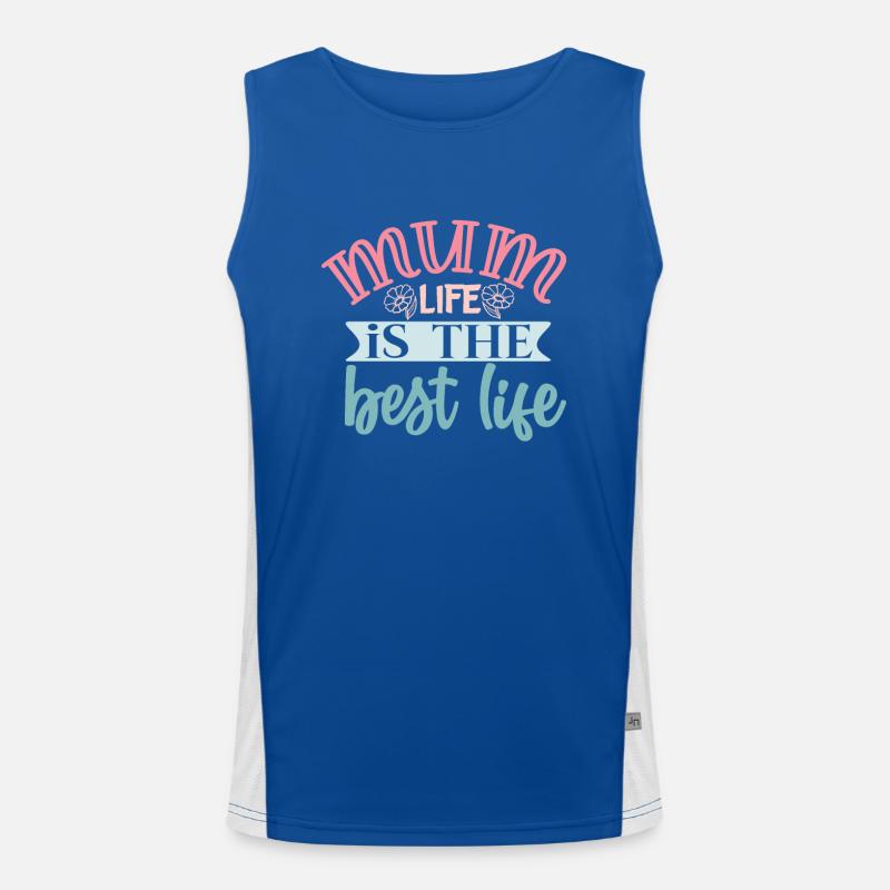 Das beste Leben ist Mama Life - Muttertag Funktionelles Kontrast-Tank Top für Männer 