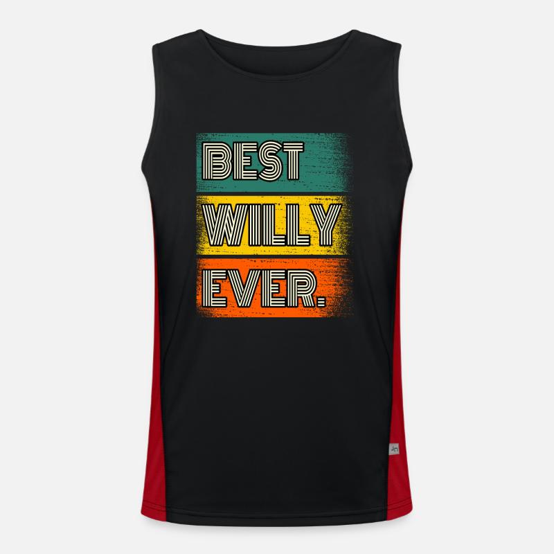 Willy Name Gift Quote Funny Men's Functional Contrast Tank Top 