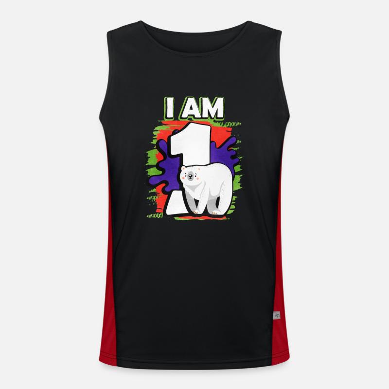Ich Bin 1 Eisbär Funktionelles Kontrast-Tank Top für Männer 