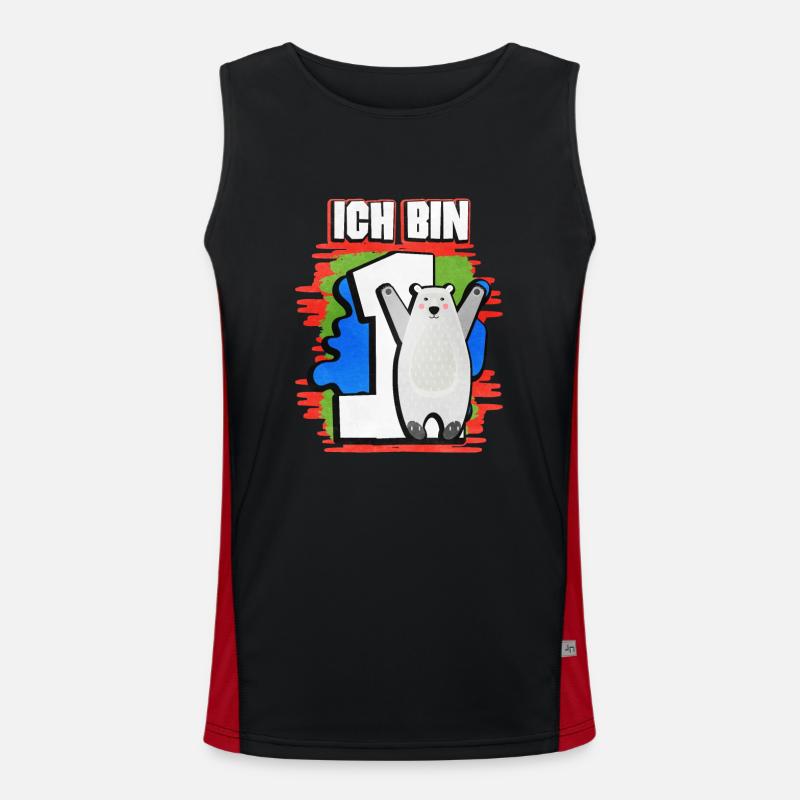 Ich Bin 1 Eisbär Funktionelles Kontrast-Tank Top für Männer 