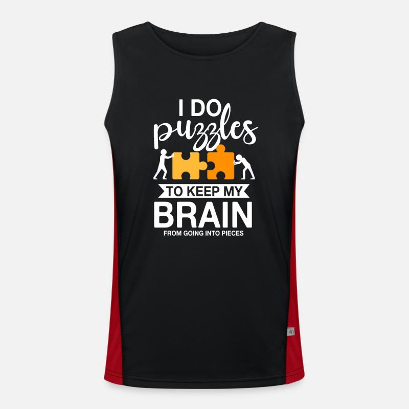 Funny puzzle design Men's Functional Contrast Tank Top 