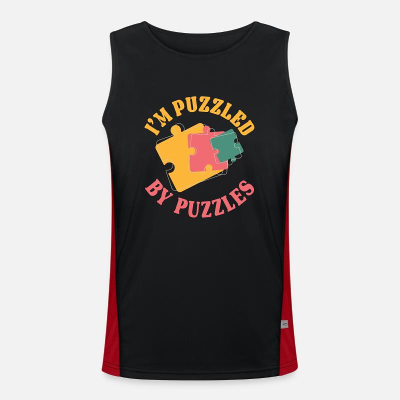 I'm confused by puzzles Men's Functional Contrast Tank Top 