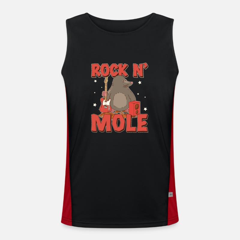 Funny Mole Rat Rock N' Mole For Mole Puns Lover Funktionelles Kontrast-Tank Top für Männer 